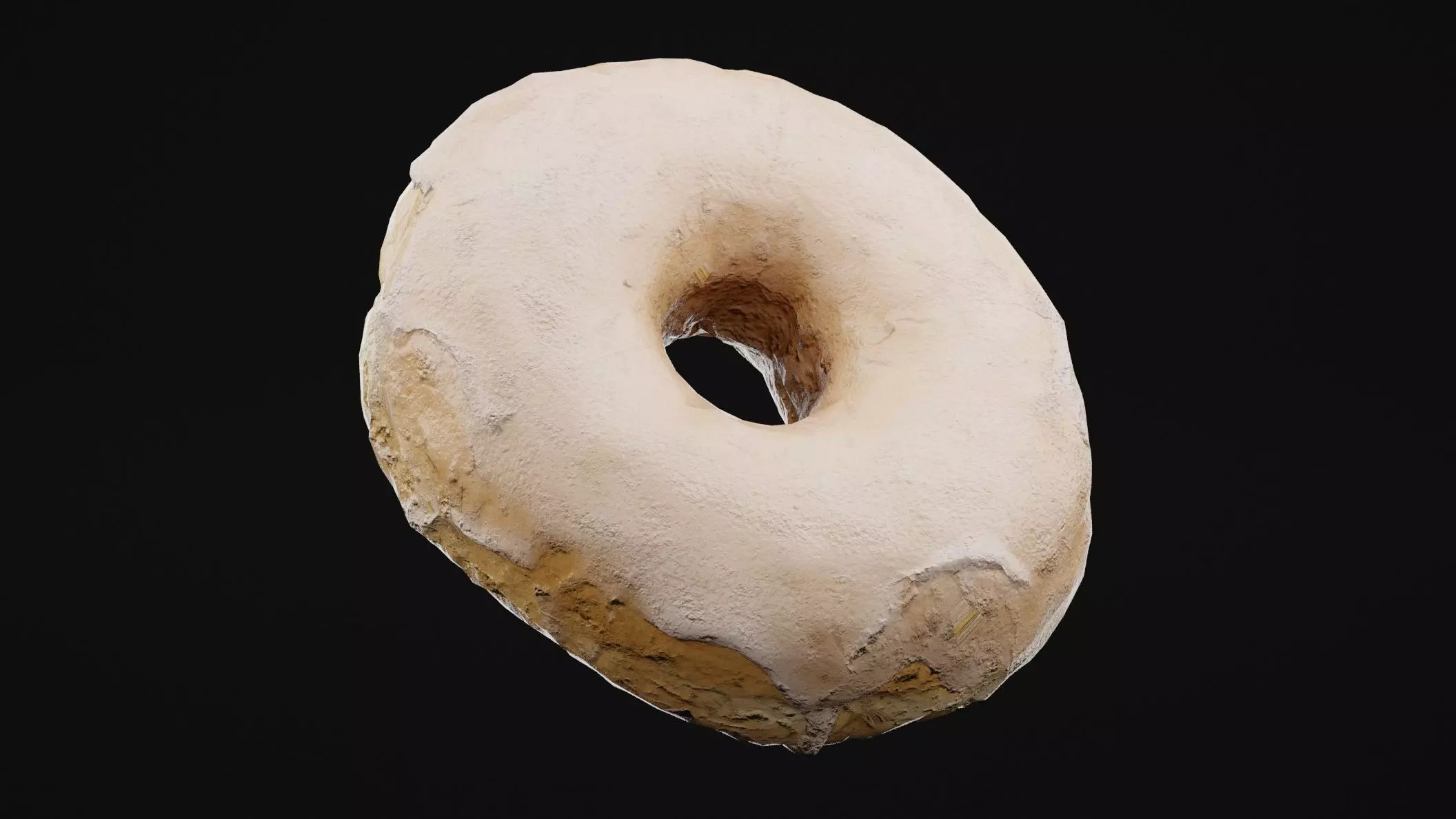 White Chocolate Donut Low-poly 3D model_0