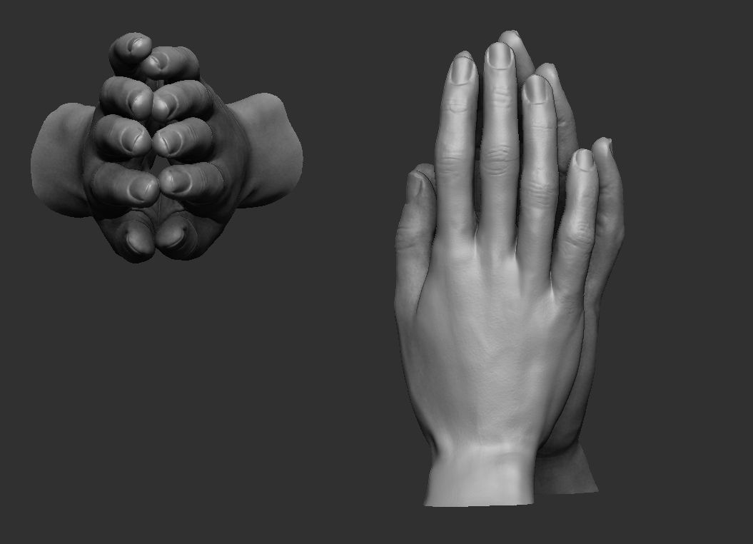 Praying hands 3D print model_1