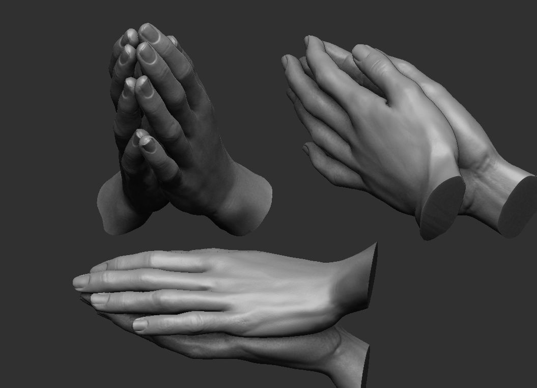 Praying hands 3D print model_2
