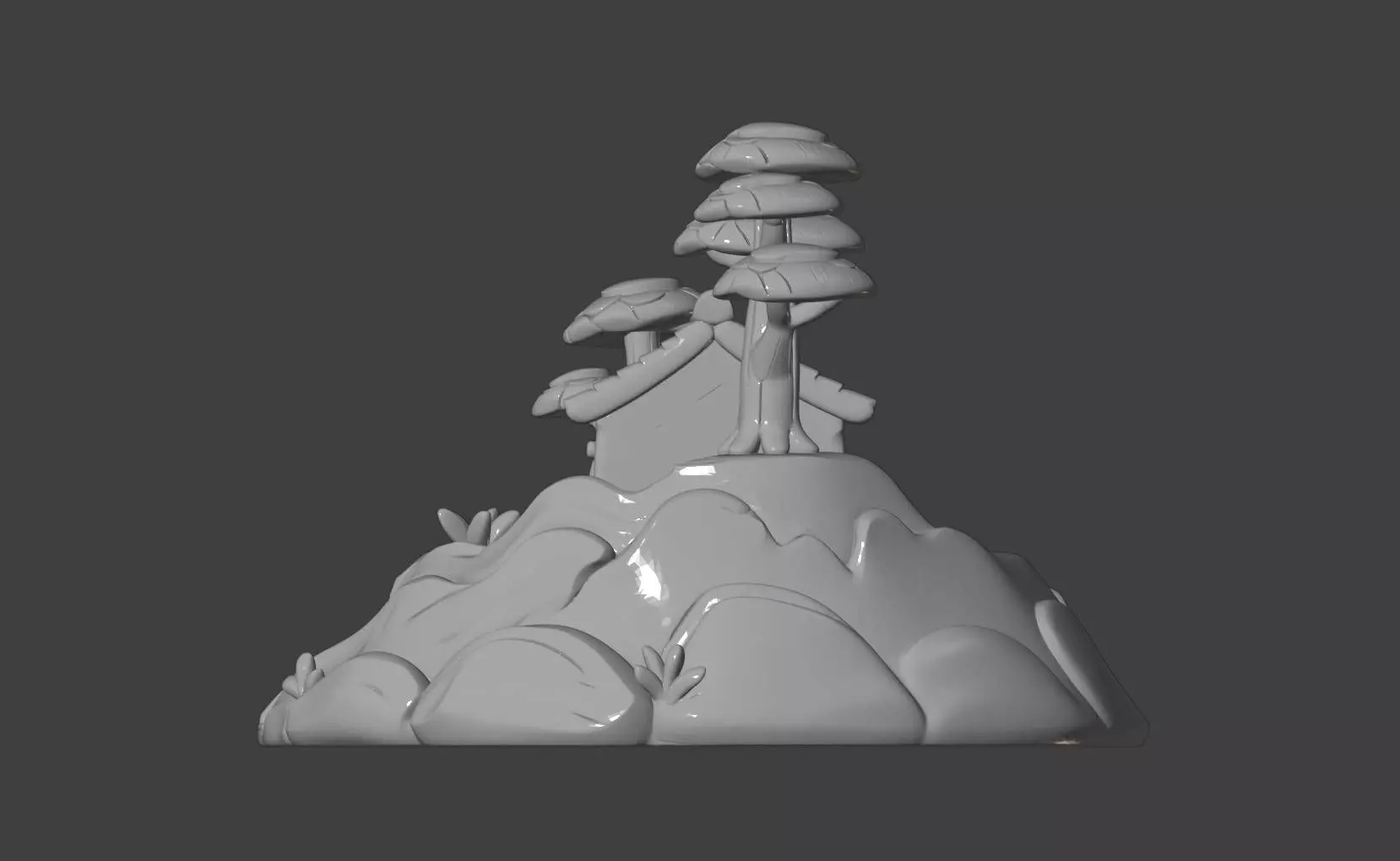 Mountain Cottage Landscape 3D print model_4