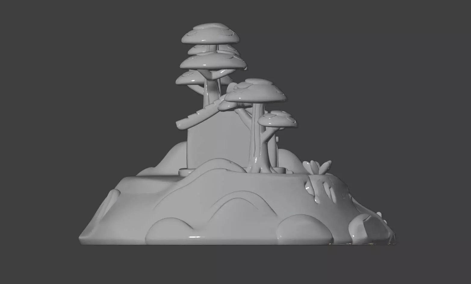 Mountain Cottage Landscape 3D print model_3