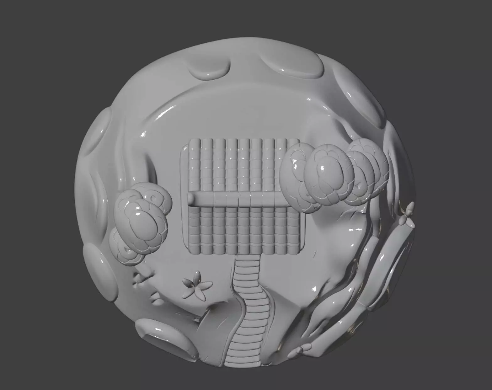 Mountain Cottage Landscape 3D print model_7