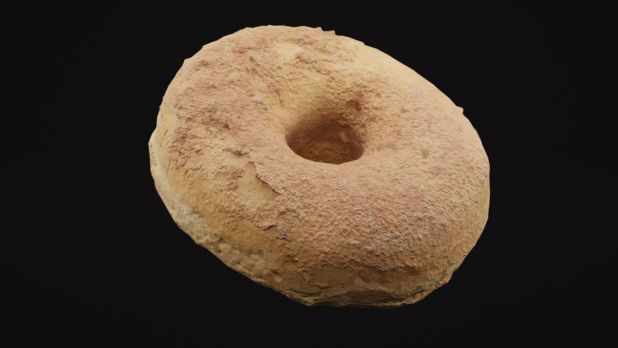 Sugar Glazed Donut Low-poly 3D model_0