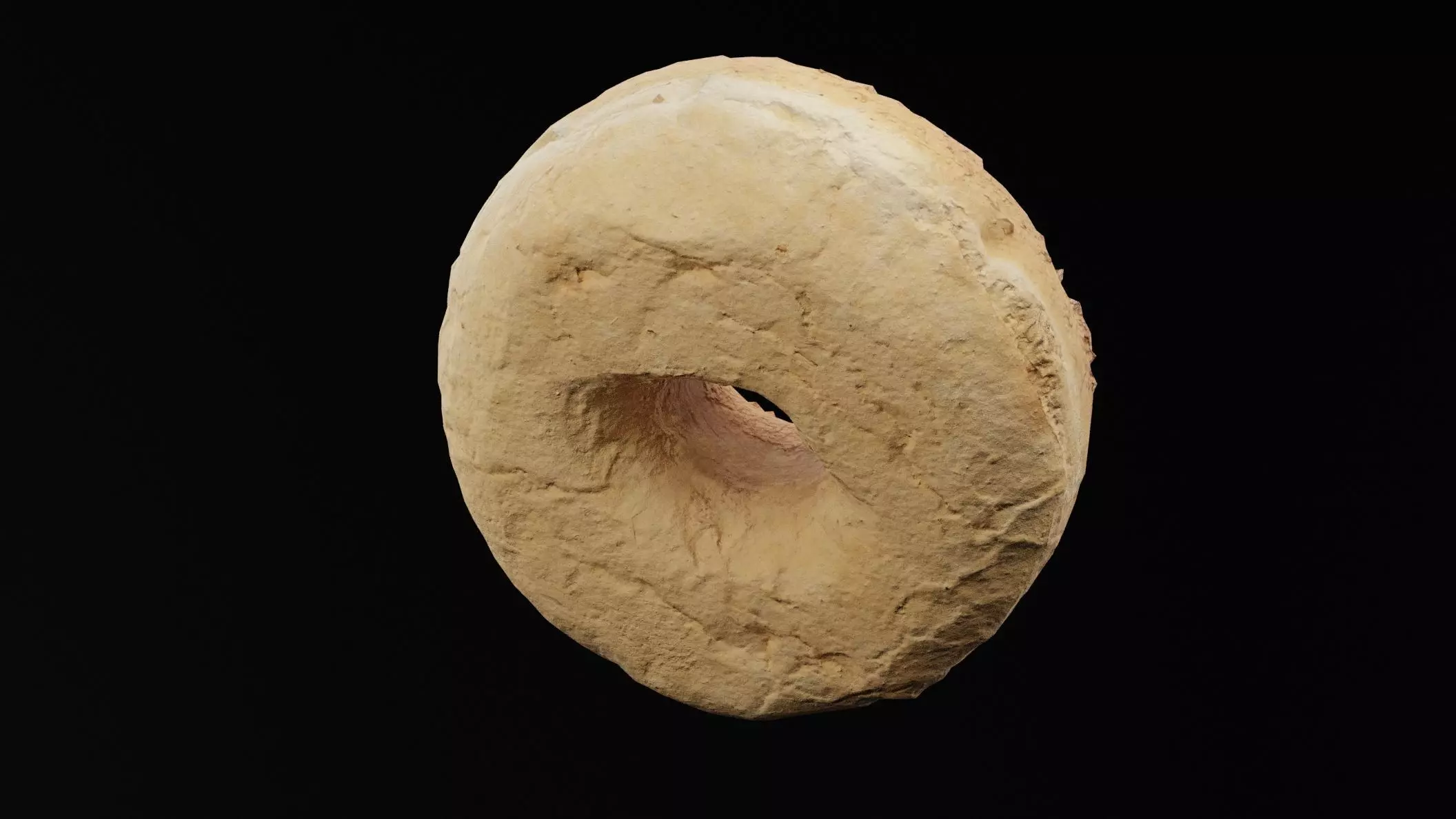 Sugar Glazed Donut Low-poly 3D model_2