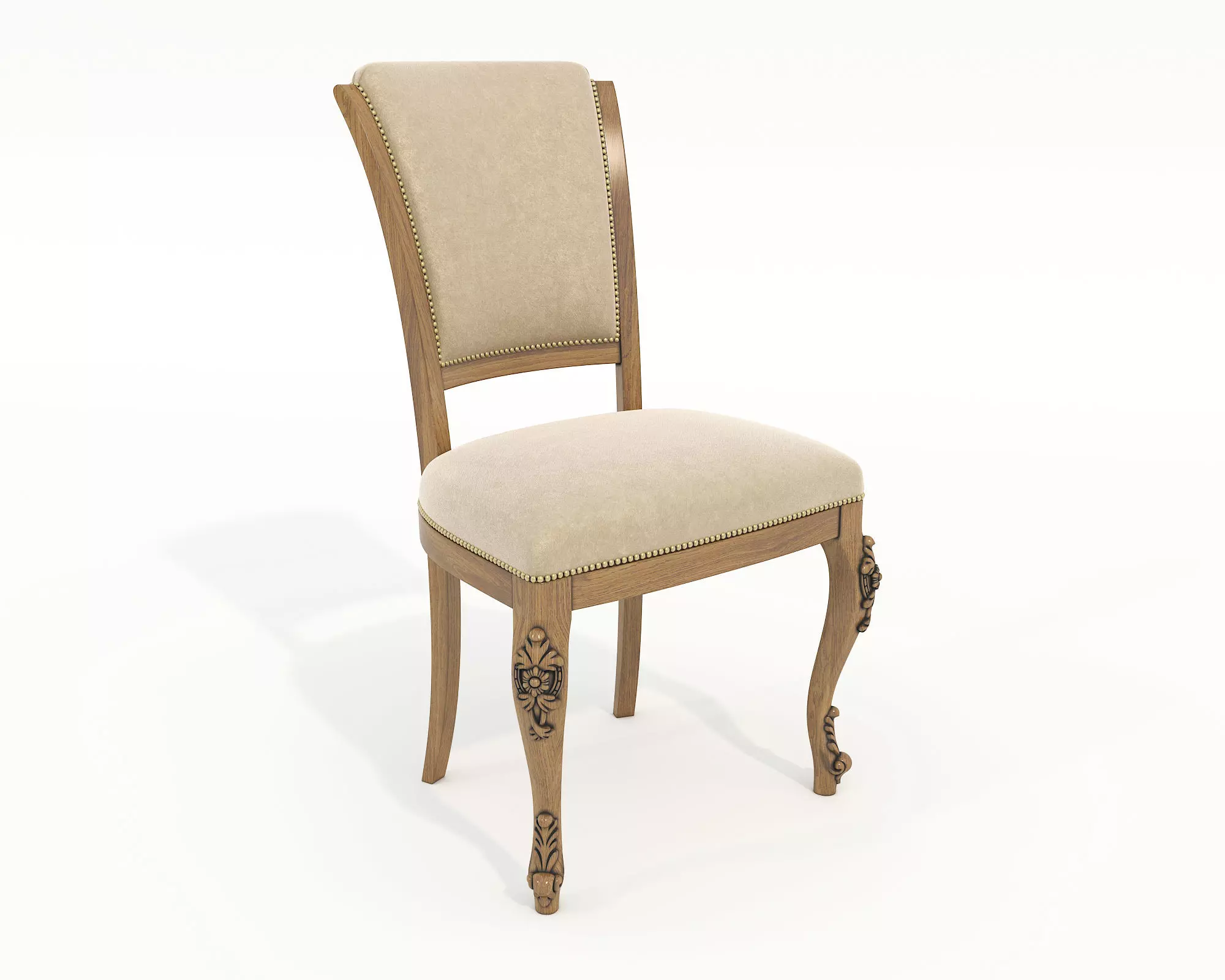 European style Dining Table and Chairs 15 3D model_5