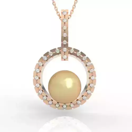 Luxury Modern Pearl Diamond Drop Pendant Necklace