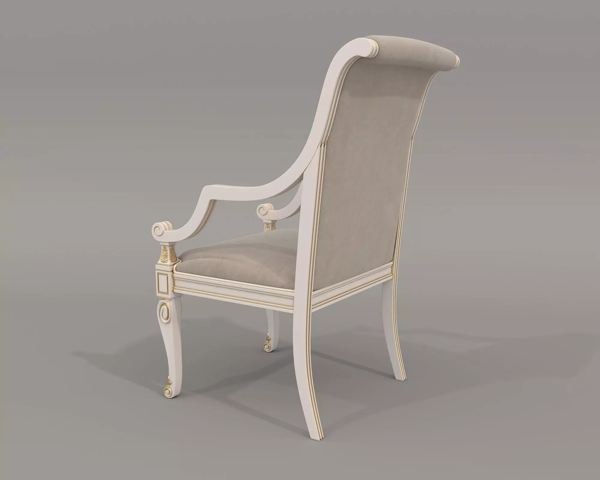 European style Dining Table and Chairs 16 3D model_6