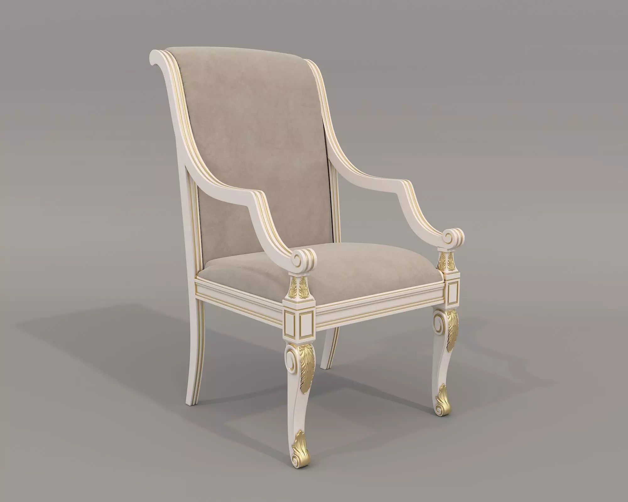 European style Dining Table and Chairs 16 3D model_4