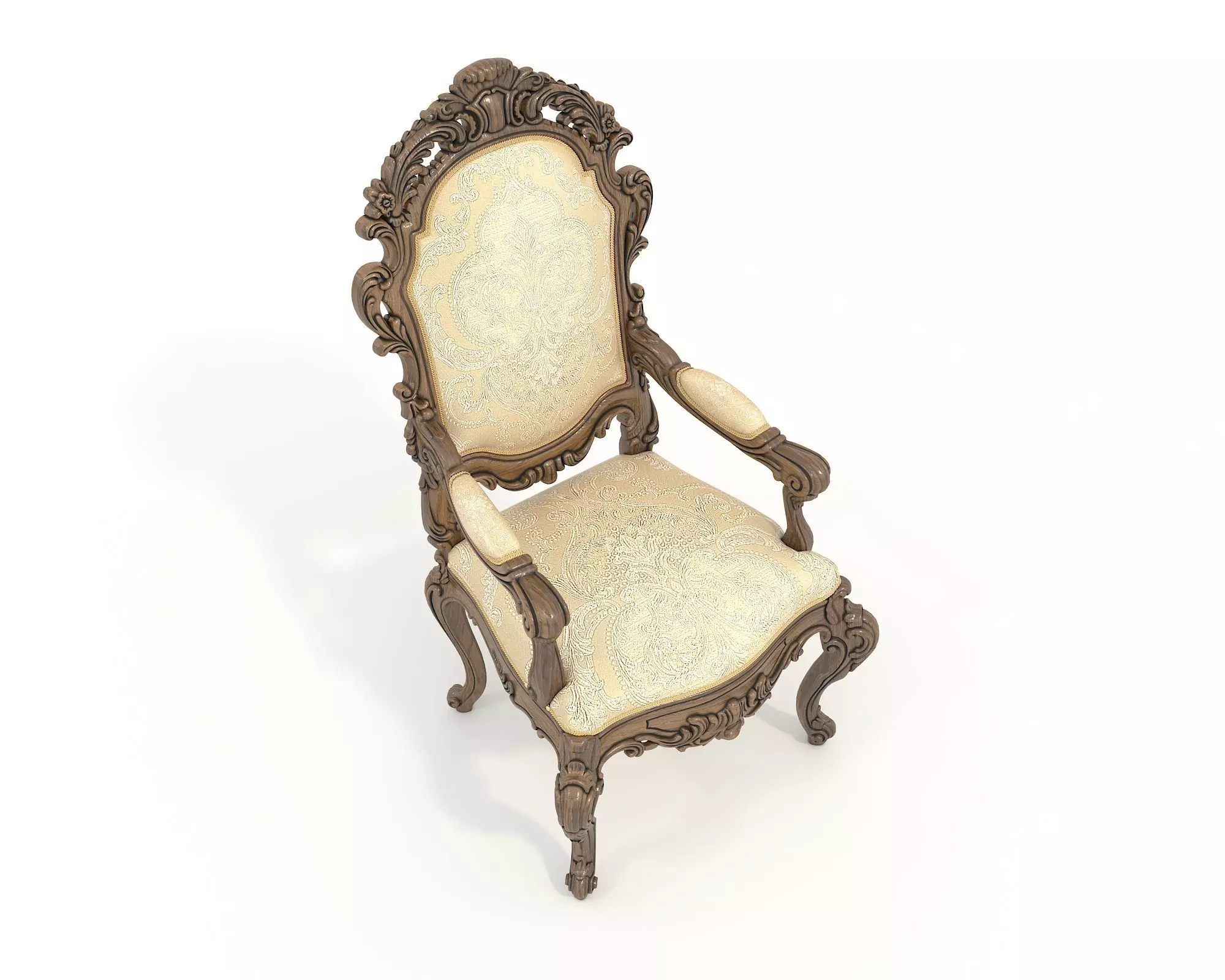 Classic European style Dining Table and Chairs 54 3D model_5