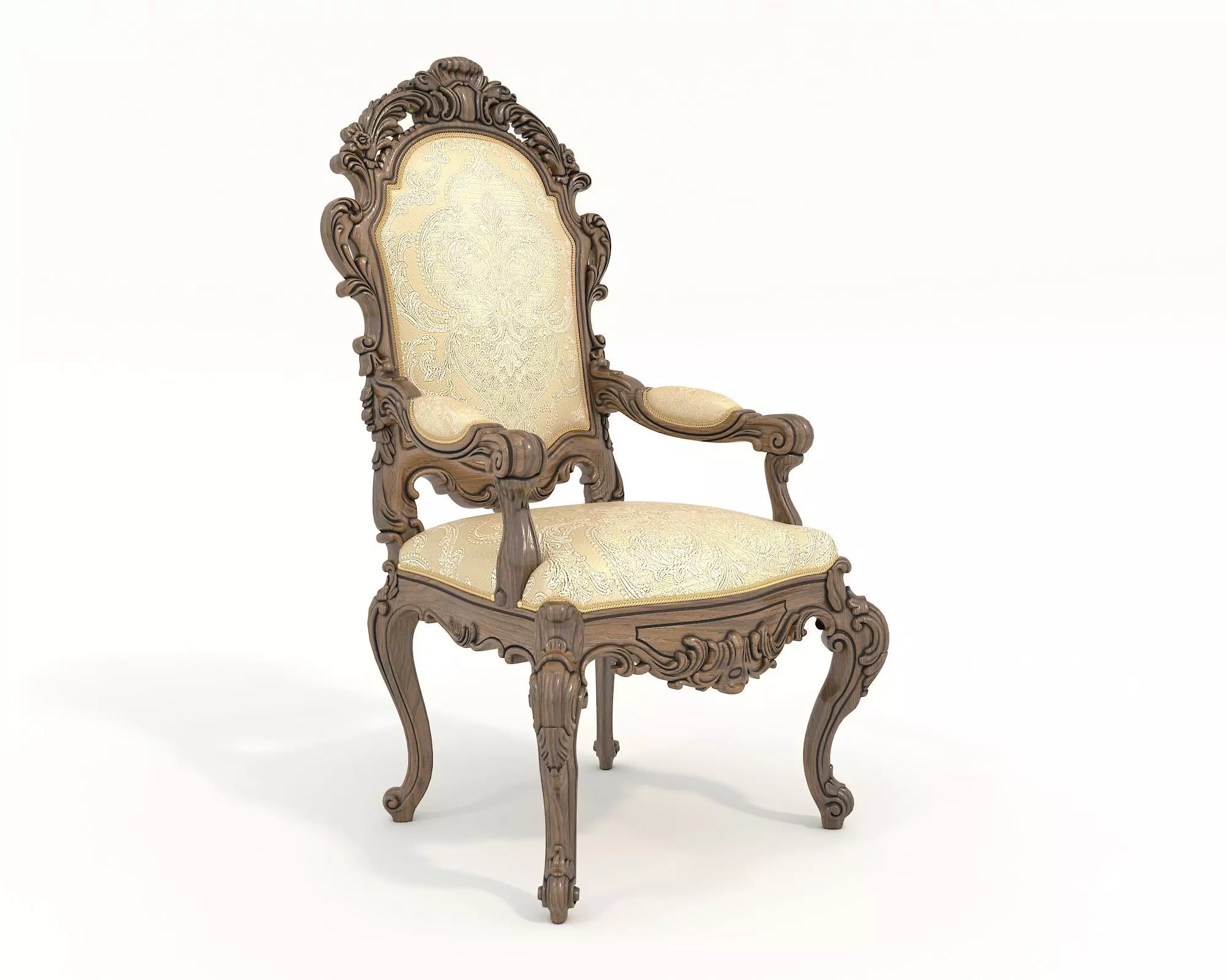 Classic European style Dining Table and Chairs 54 3D model_3