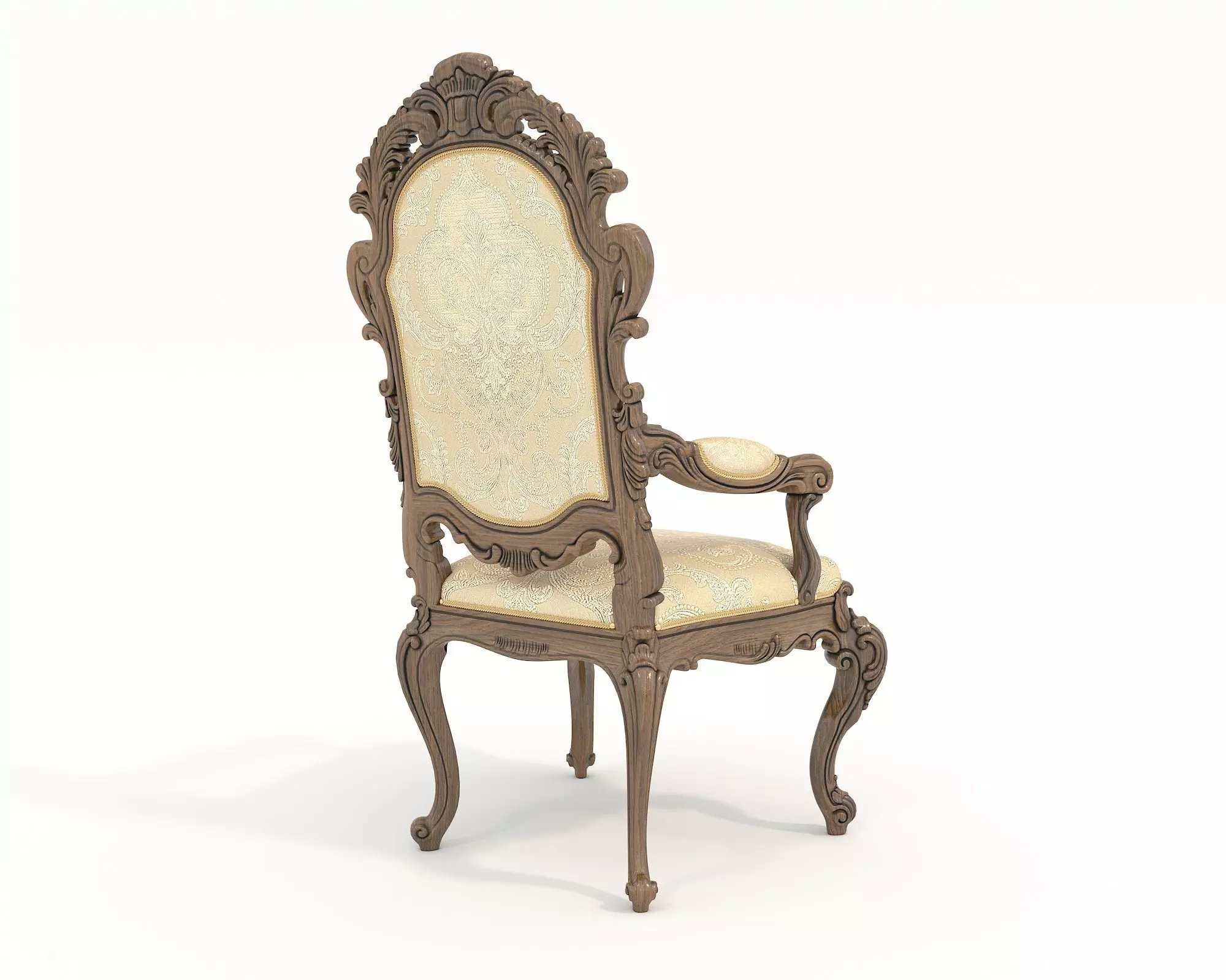 Classic European style Dining Table and Chairs 54 3D model_7