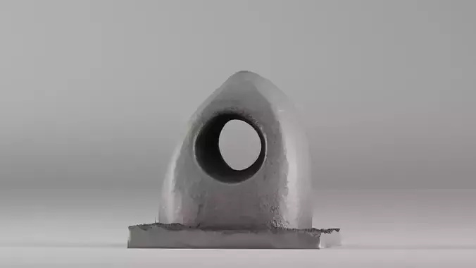 S00091 Abstract Stone Sculpture with Circular Opening 3dp