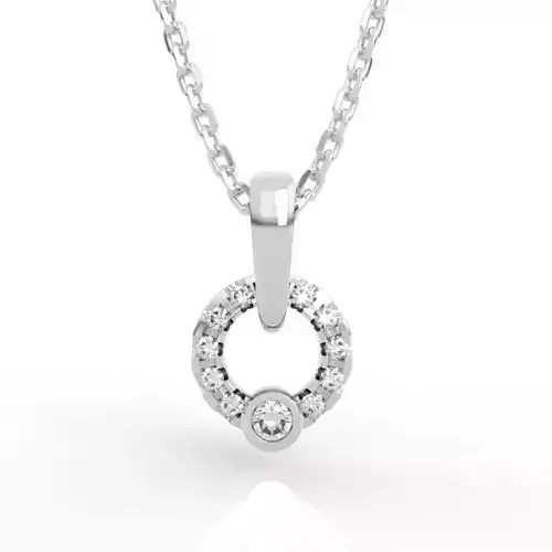 Elegant Diamond Circle Pendant Necklace