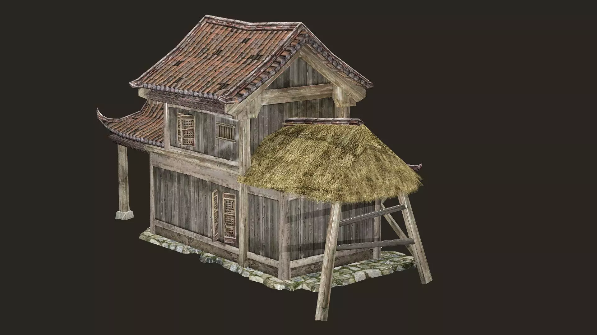 Thatch Hut House 12 For Games and Films 3D Model Low-poly 3D model_2