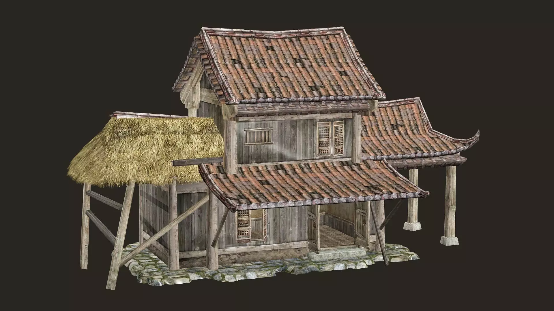 Thatch Hut House 12 For Games and Films 3D Model Low-poly 3D model_4