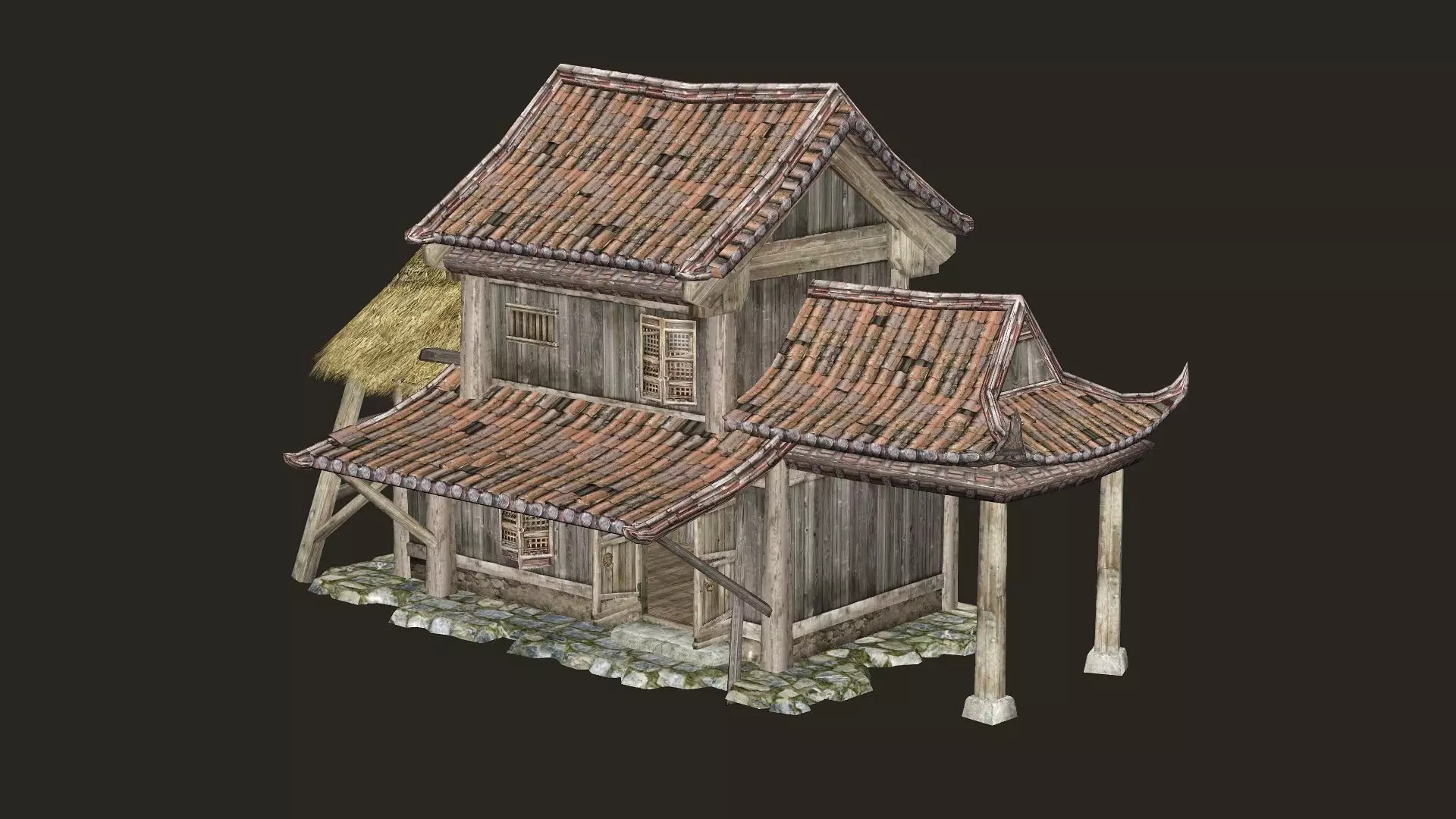 Thatch Hut House 12 For Games and Films 3D Model Low-poly 3D model_6