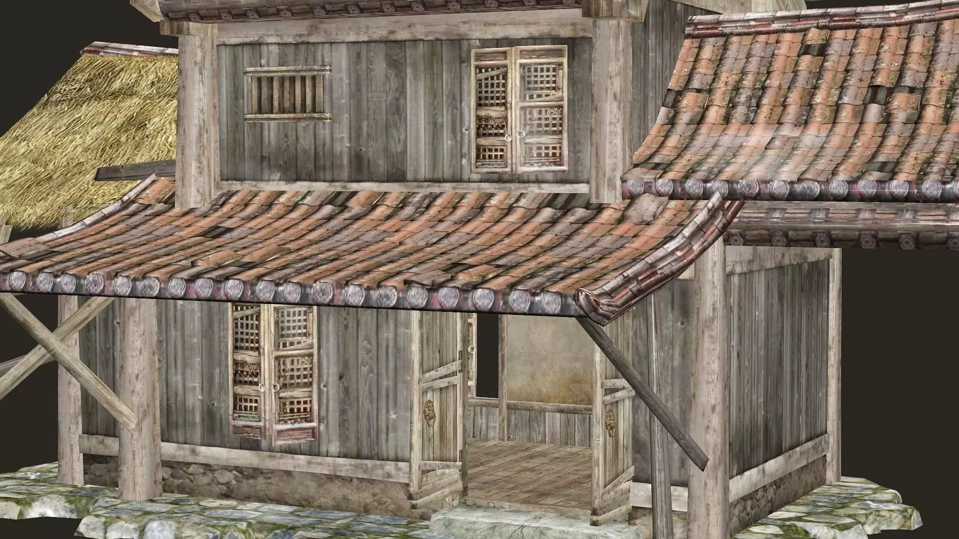 Thatch Hut House 12 For Games and Films 3D Model Low-poly 3D model_7