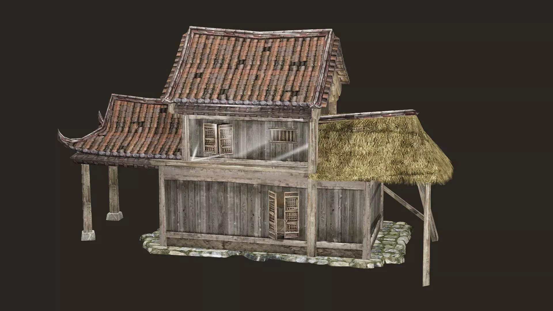 Thatch Hut House 12 For Games and Films 3D Model Low-poly 3D model_1