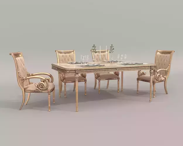Classic European style Dining Table and Chairs 57