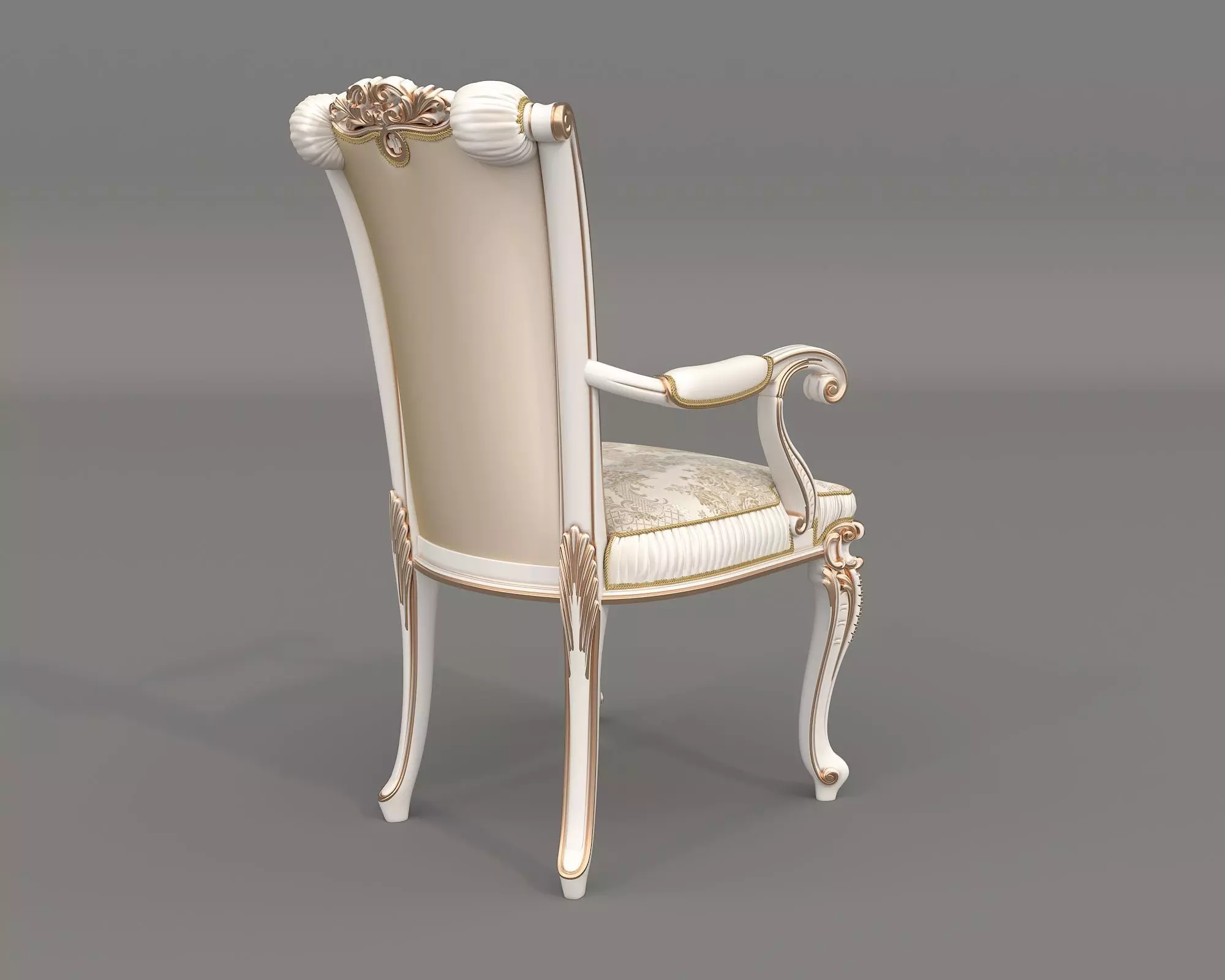 Classic European style Dining Table and Chairs 58 3D model_7