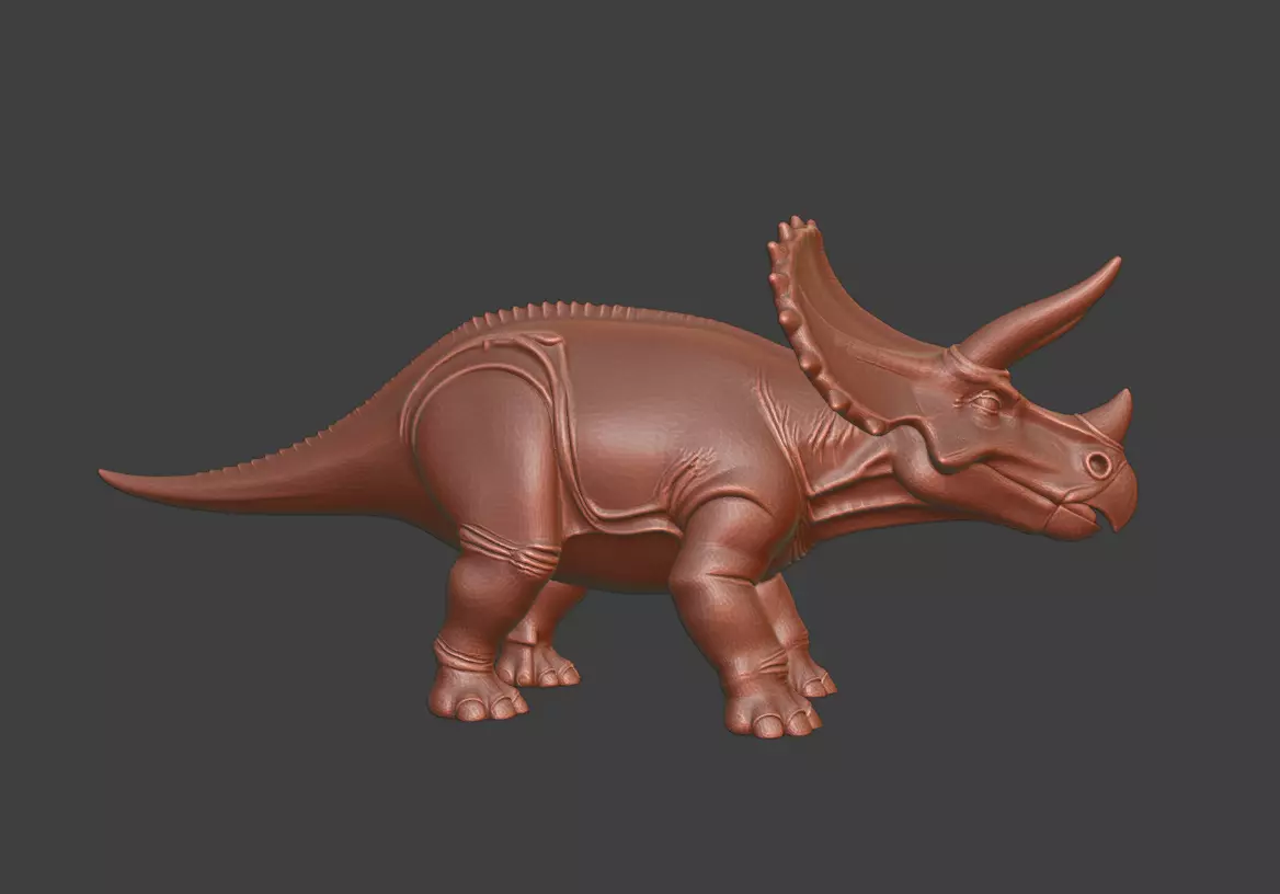 Triceratops  dinosaur 3D model sculpture STL 3D print model_6