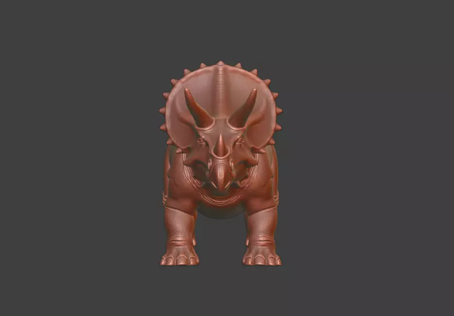 Triceratops  dinosaur 3D model sculpture STL 3D print model_4