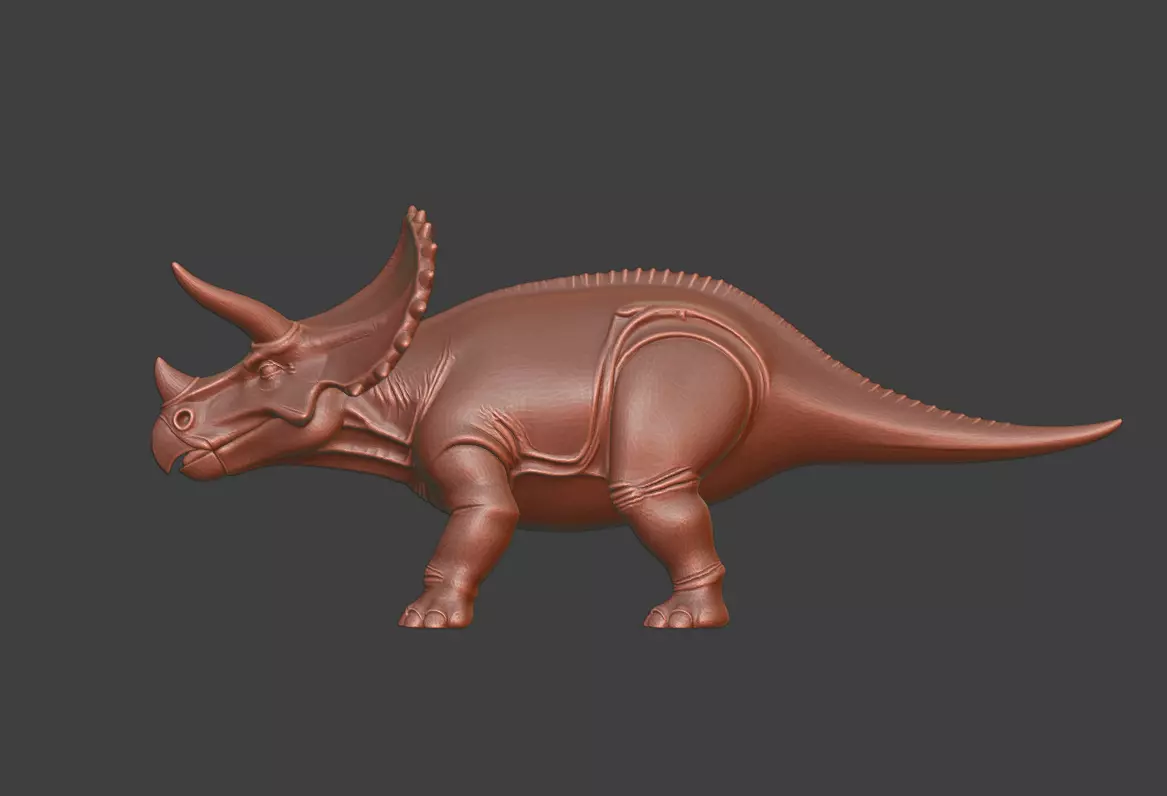 Triceratops  dinosaur 3D model sculpture STL 3D print model_5
