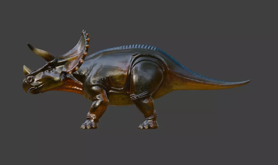 Triceratops  dinosaur 3D model sculpture STL 3D print model_1