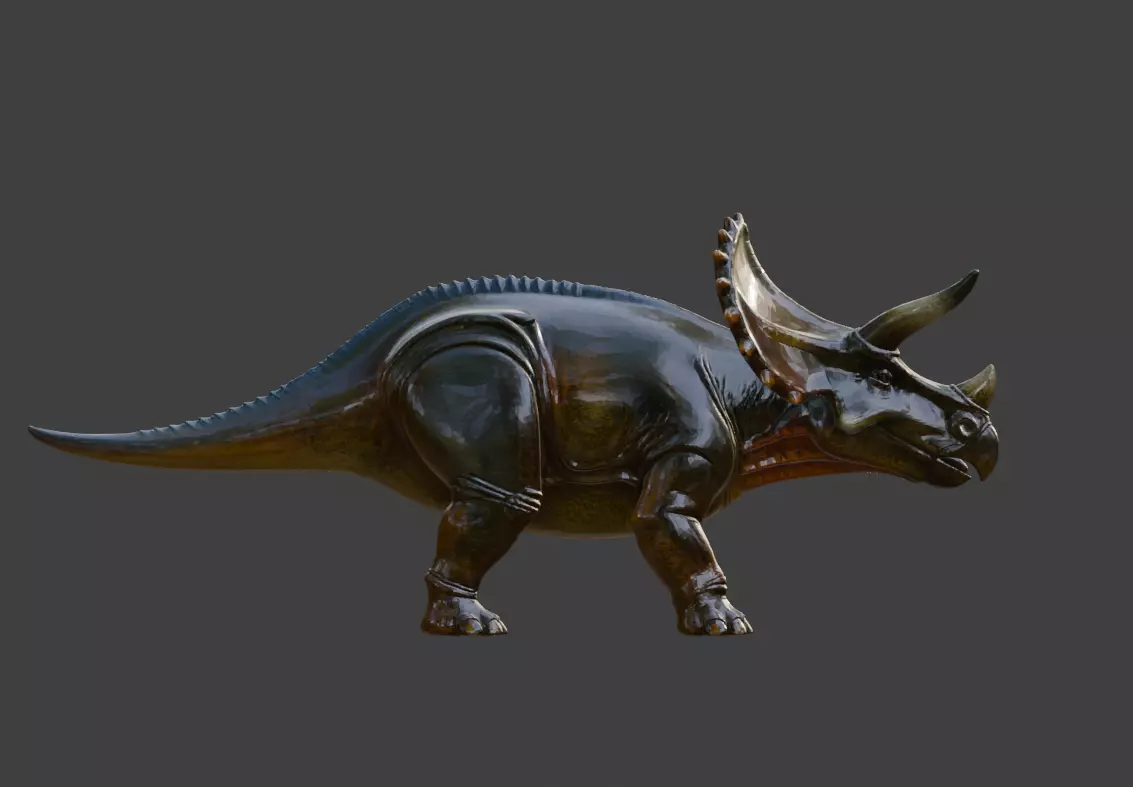 Triceratops  dinosaur 3D model sculpture STL 3D print model_0