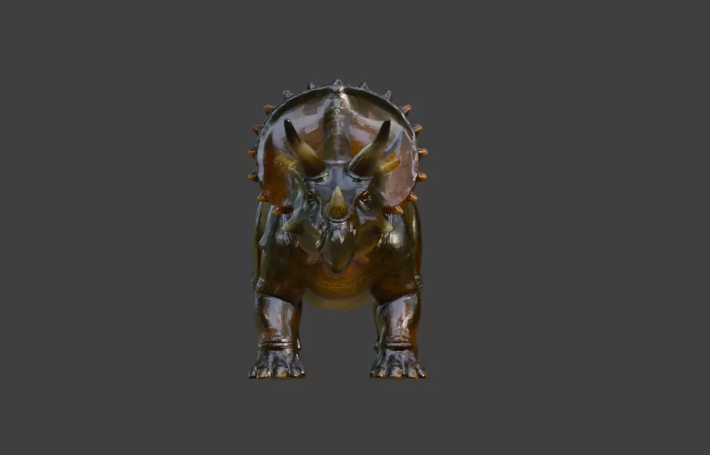 Triceratops  dinosaur 3D model sculpture STL 3D print model_2
