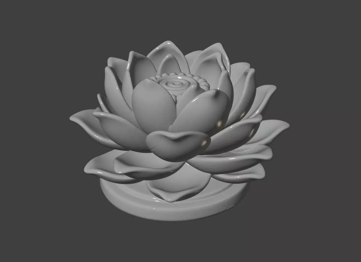 Elegant Lotus Flower Decorative Ornament 3D Print Model 3D print model