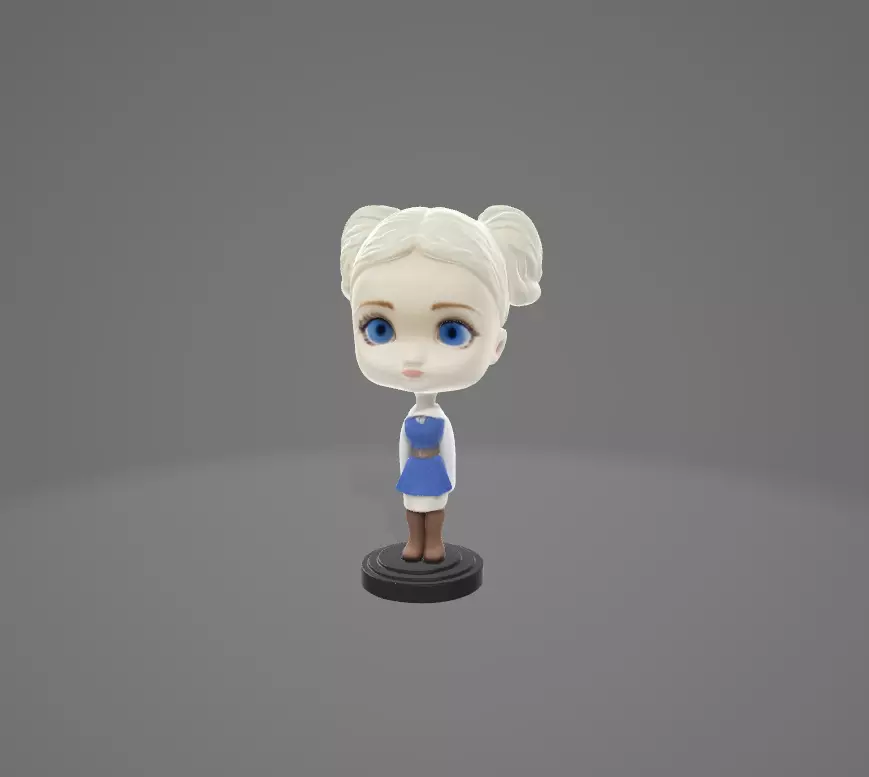 Winter Charm Bobblehead Girl 3D model_2