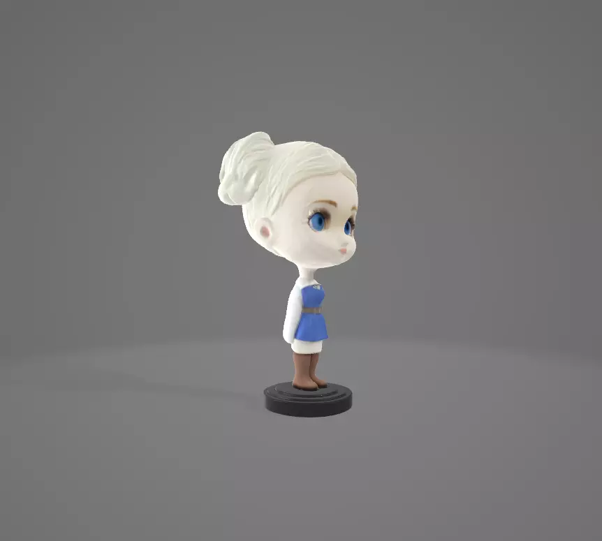 Winter Charm Bobblehead Girl 3D model_7