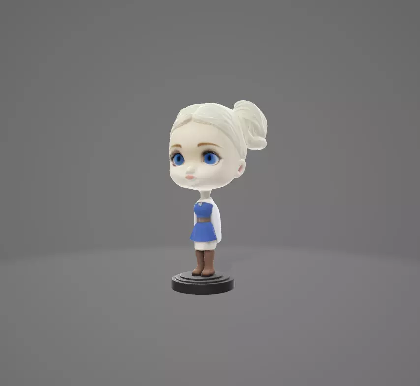 Winter Charm Bobblehead Girl 3D model_3