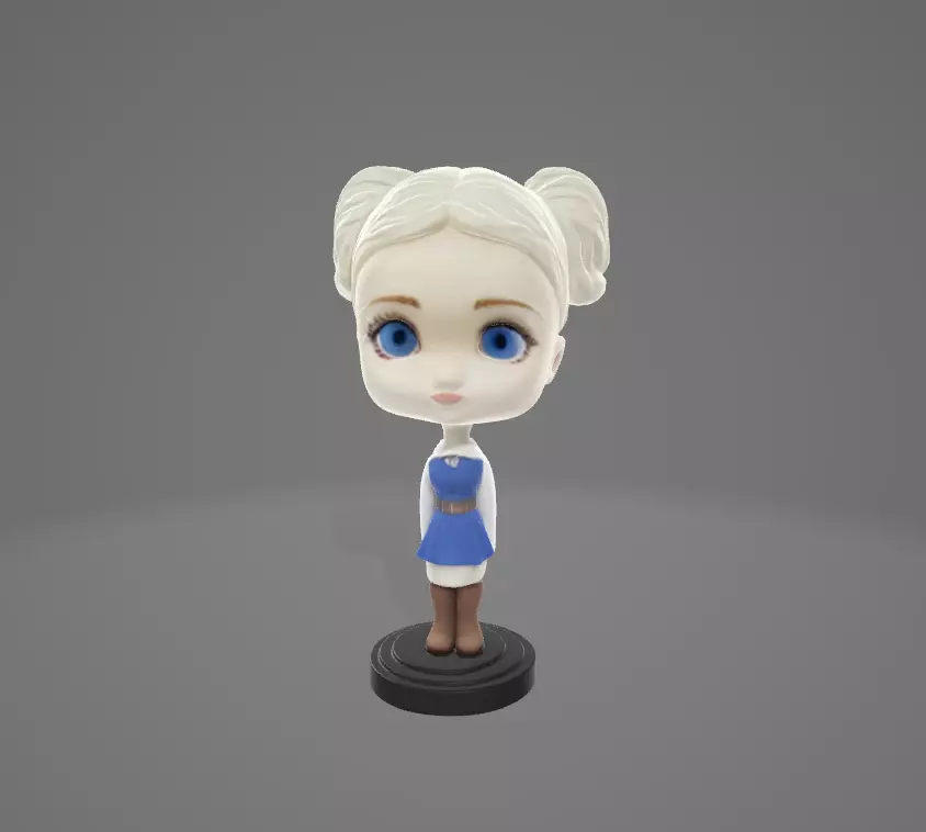 Winter Charm Bobblehead Girl 3D model_9