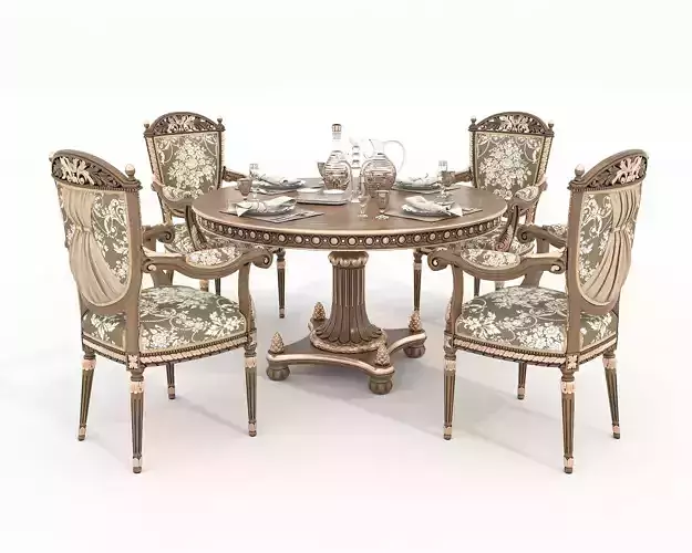 Classic European style Dining Table and Chairs 59