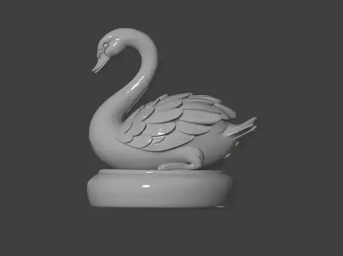 Elegant Swan Decorative Ornament 3D Print Model