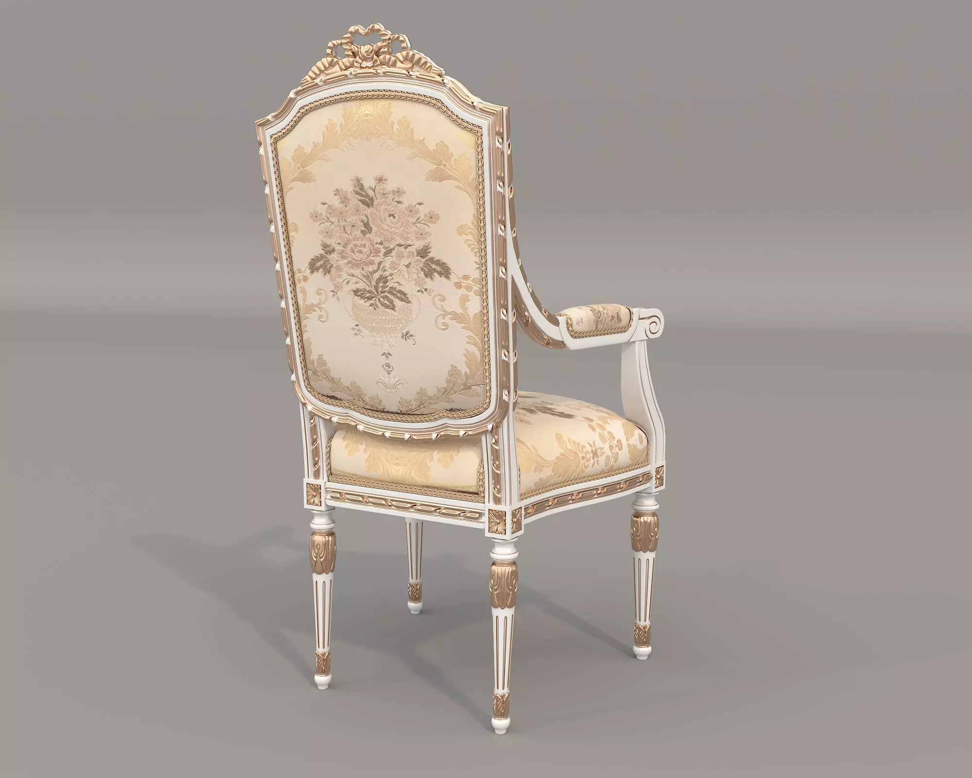 Classic European style Dining Table and Chairs 61 3D model_7