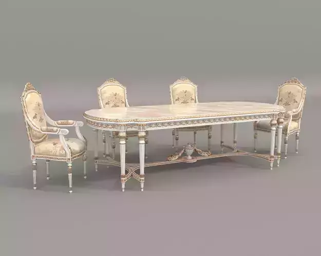 Classic European style Dining Table and Chairs 61