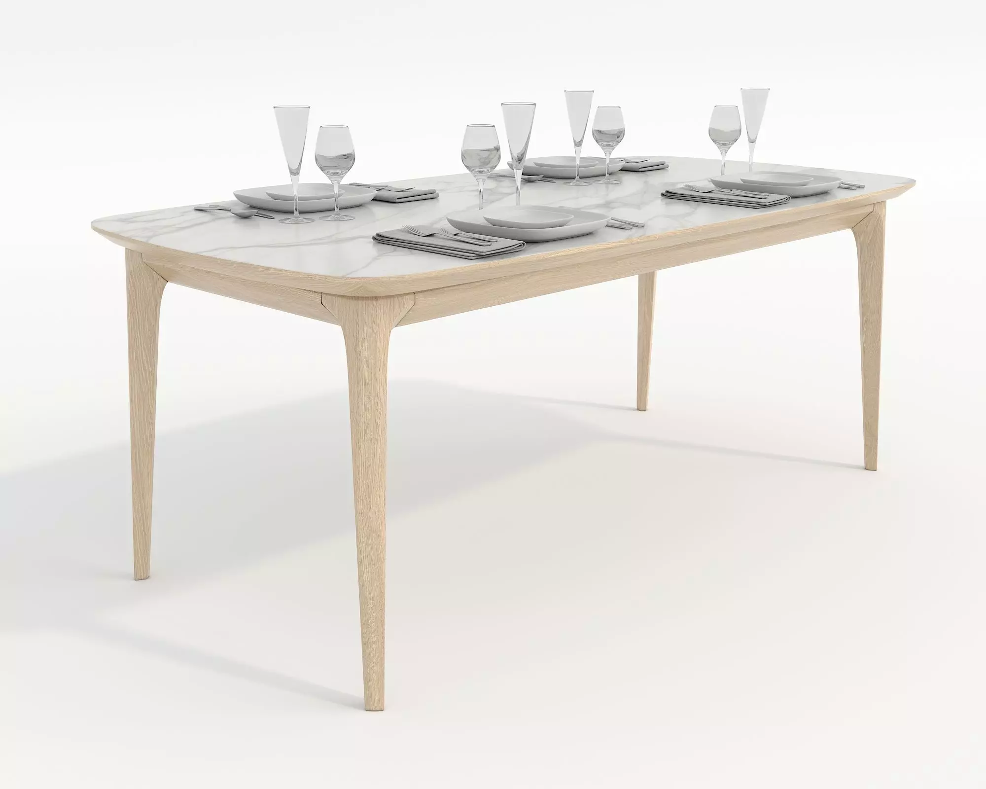 Modern Dining Table and Chairs 36 3D model_6