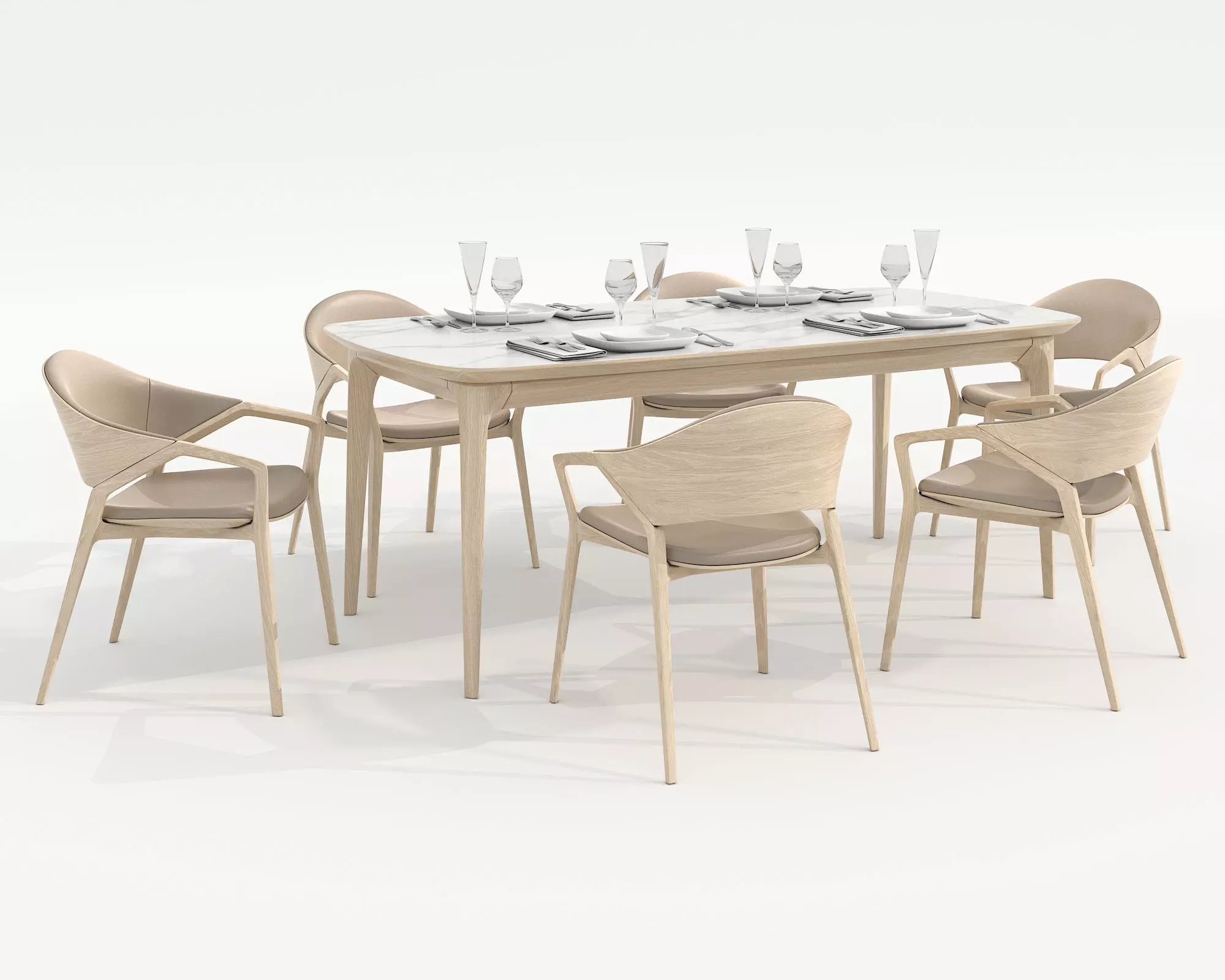 Modern Dining Table and Chairs 36 3D model_0