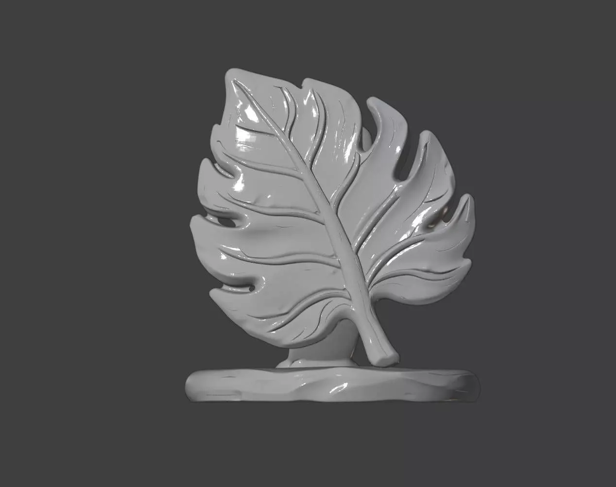 Modern Monstera Leaf Decorative Ornament  3D print model_0