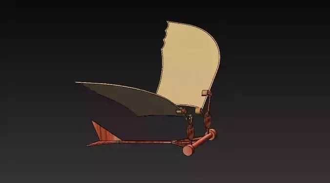 Leonardo da vinci flying mechanism 3D model