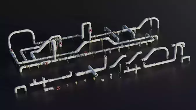 Pipes Modular System - Industrial Roof Elements Set