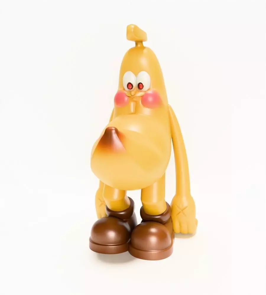Banana Blushing Peel POP MART toy 3D print model_2