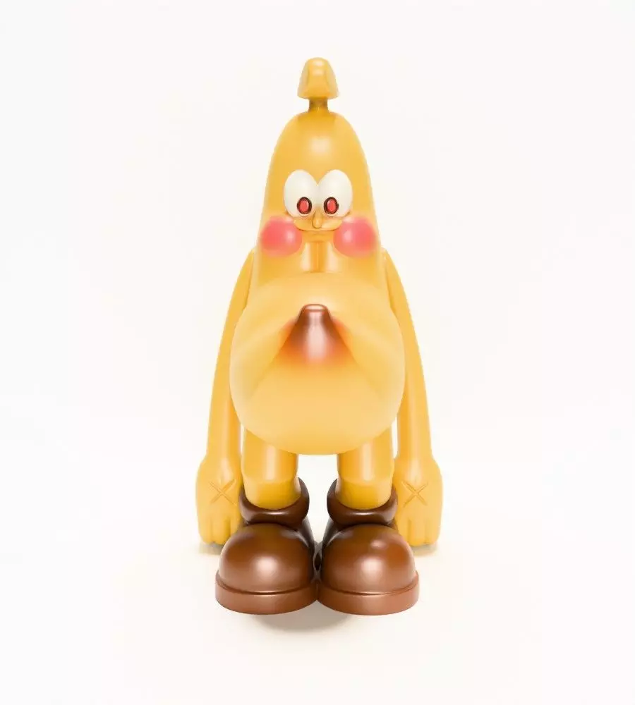 Banana Blushing Peel POP MART toy 3D print model_1