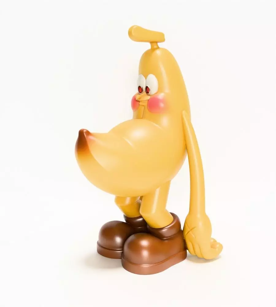 Banana Blushing Peel POP MART toy 3D print model_4