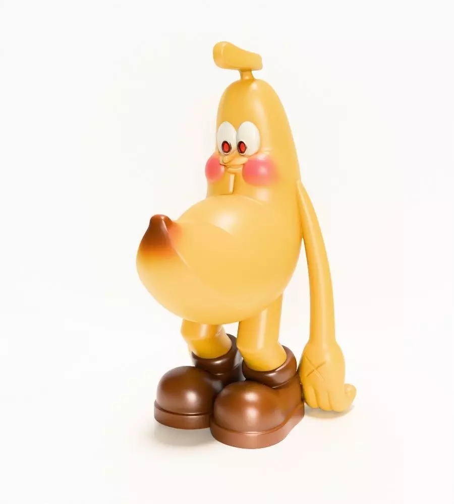 Banana Blushing Peel POP MART toy 3D print model_3