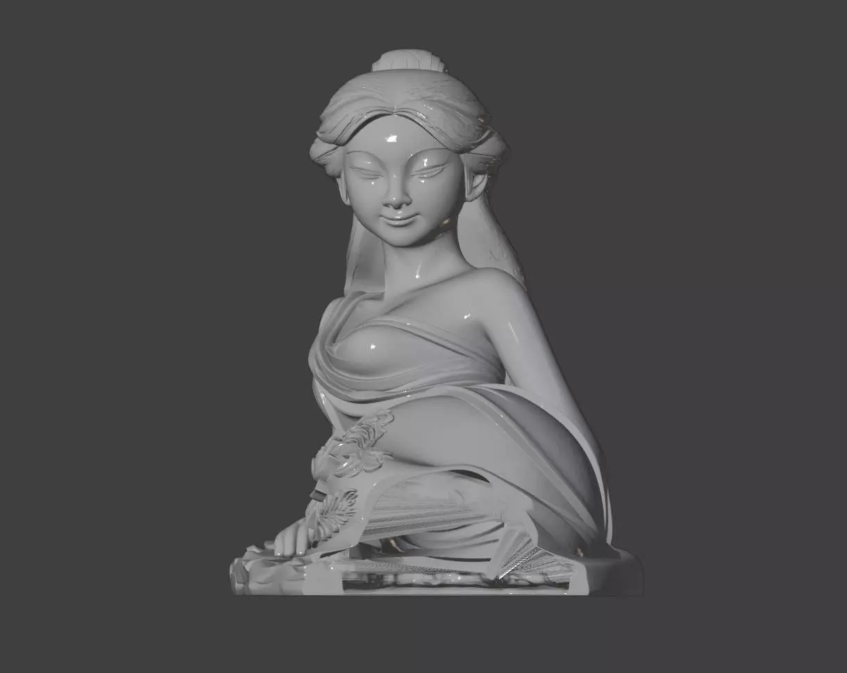 Classical Reclining Woman Sculpture 3D print model
