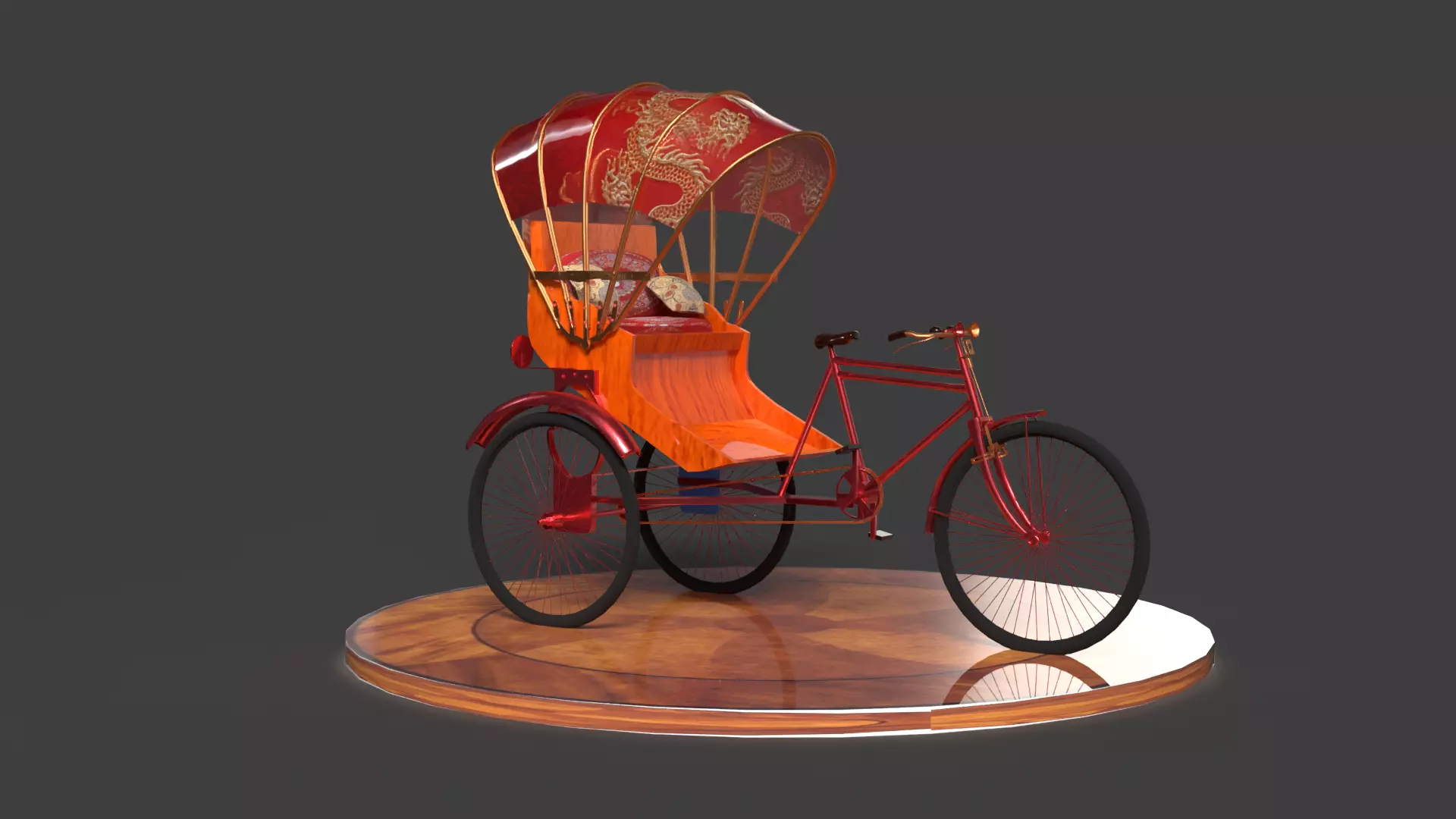 Chinese rickshaw 3D model_3
